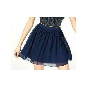 NWT B DARLIN Womens Navy Above The Knee Knife Pleated Party Skirt 13\14